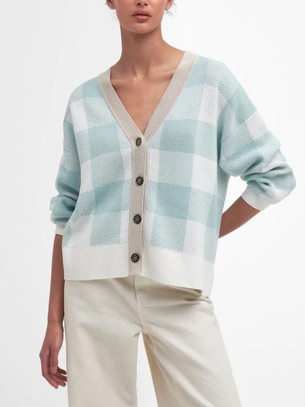 Barbour Elodie Gingham Cardigan